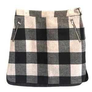 Plaid wool skirt size S